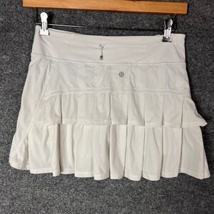 Lululemon Pace Setter Skirt Women 4 White Good Pleated Tennis Golf